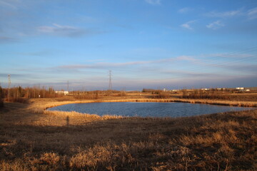 Fototapeta na wymiar Lake In Spring, Pylypow Wetlands, Edmonton, Alberta
