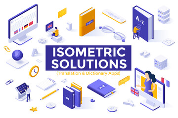 Vector Isometric Business Concept Template