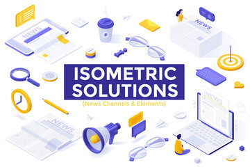 Vector Isometric Business Concept Template