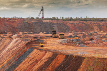 Extraction of iron ore in the quarries of Krivoy Rog. 
