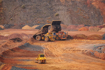 Extraction of iron ore in the quarries of Krivoy Rog. 