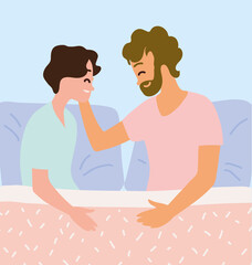 gay couple in the bed