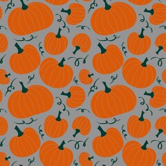 Halloween seamless pumpkin pattern for fabrics and textiles and packaging and gifts and cards and linens and kids