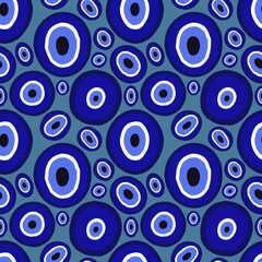Summer seamless magic evil eye pattern for fabrics and packaging and gifts and cards and linens and wrapping paper