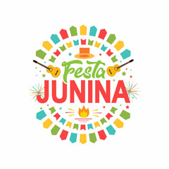 Festa Junina Brazil Festival. Vector illustration Celebration for  party festival.  Vector colorful