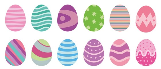 set of colorful easter eggs icons vector