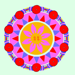 Flower Mandalas. Vintage decorative elements. Oriental pattern, vector illustration. Islam, Arabic, Indian, turkish, pakistan, chinese