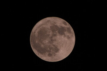 The full moon by a 500mm telephoto lens.