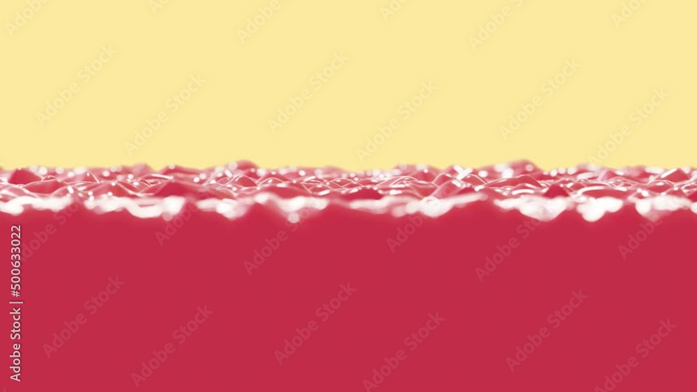 Aufkleber realistic dof camera 60 fps 3d animation of the splashing cherry fruit milk or yogurt fills up the s