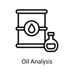 Oil Analysis vector outline icon for web isolated on white background EPS 10 file