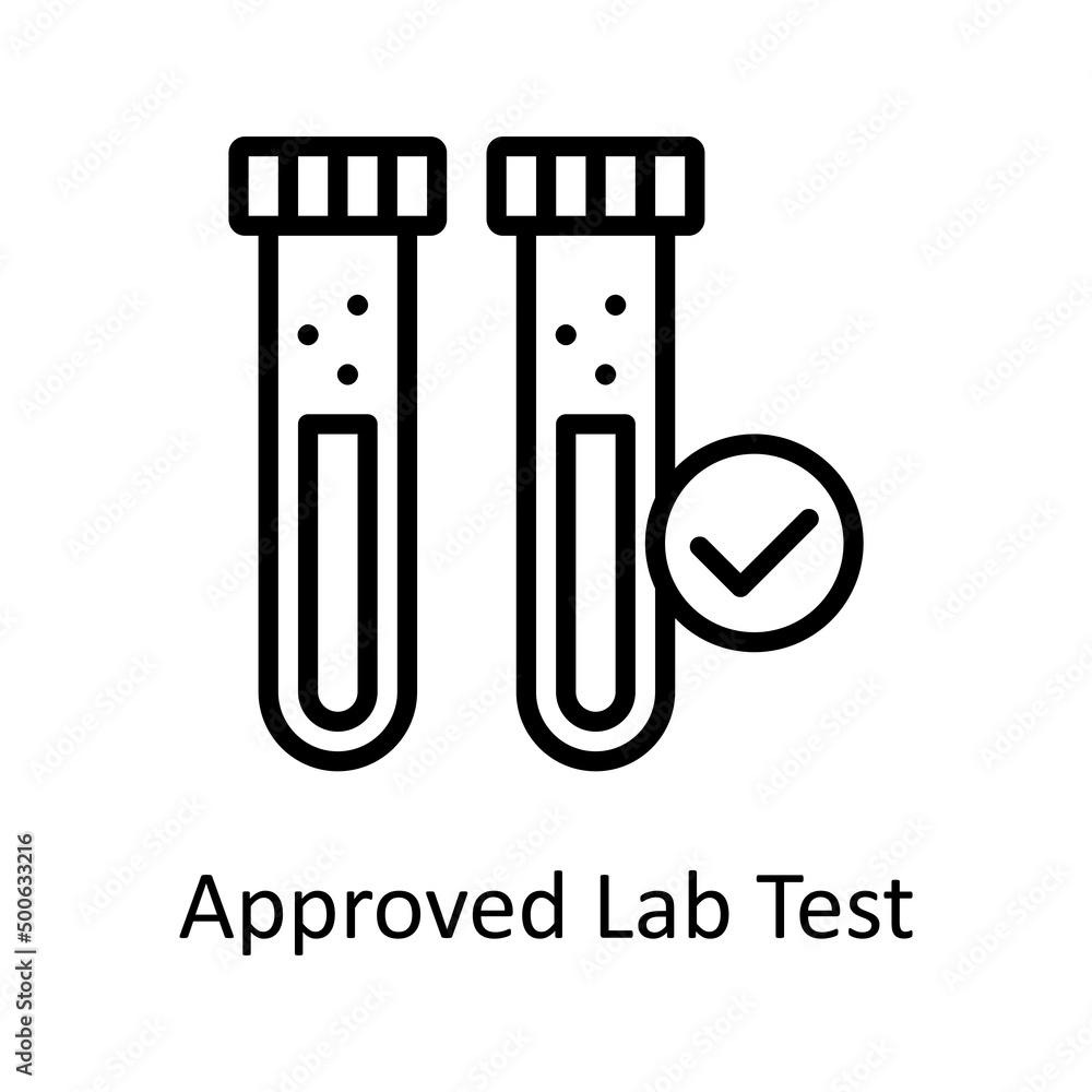 Poster lab test vector outline icon for web isolated on white background eps 10 file