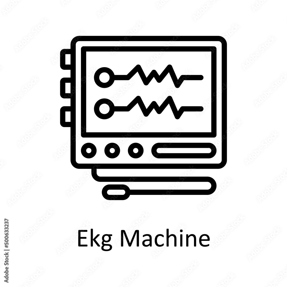Aufkleber ekg machine vector outline icon for web isolated on white background eps 10 file