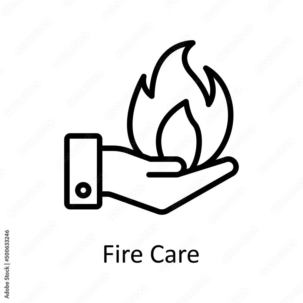 Poster Fire Care vector outline icon for web isolated on white background EPS 10 file