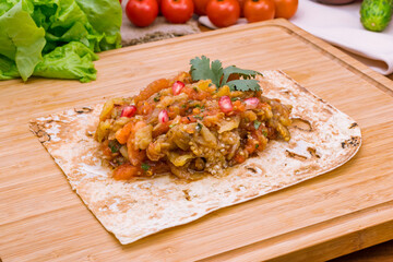 ajapsandali georgian kitchen on the board macro close up