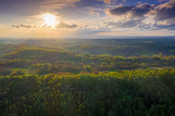 Fototapeta premium Beautiful Bilogora in sunset near village Maglenca