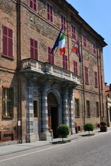 Costigliole Saluzzo, Piedmont, Italy -The cityhall in Palazzo dei Conti Giriodi