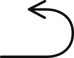 Vector icon of cancelling action; The editable illustration of return, undo, abolition, back