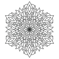 Outline mandala design for coloring book