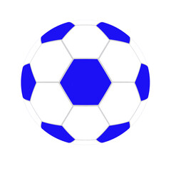 Fototapeta premium A blue and white soccer ball illustration on a white background.