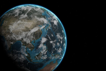 Fototapeta na wymiar Earth from Space, Earth satellite view. Elements of this image furnished by NASA. 