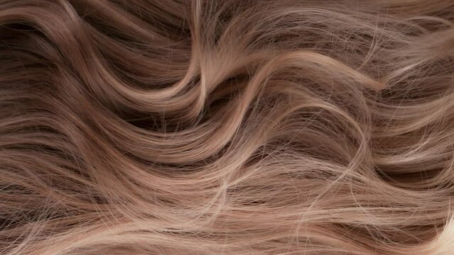 Super Slow Motion Shot of Waving Light Brown Highlighted Hair at 1000 fps.