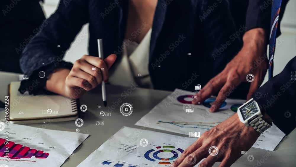 Poster conceptual business dashboard for financial data analysis . 3d render computer graphic .