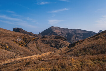 Point of Saint Lawrence - the easternmost point of the Portugese island of Madeira. The headland is a nature reserve - stuning rock formations with blue waters around. October 2021