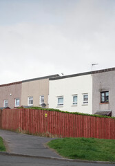 Derelict council house in poor housing estate slum with many social welfare issues