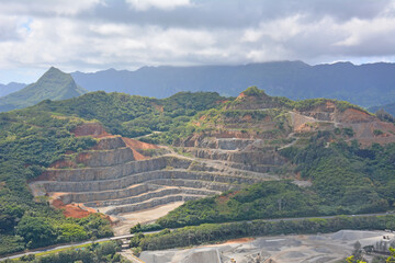 Kapaa stone quarry in Kaneohe on Oahu, Hawaii