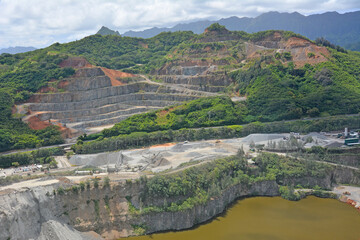 Kapaa stone quarry in Kaneohe on Oahu, Hawaii