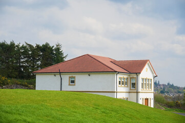 Fototapeta na wymiar Luxury mansion house in rural countryside in Kilmacolm