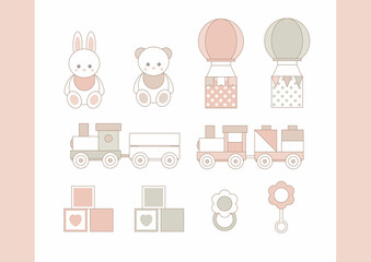 Trendy baby and children elements
