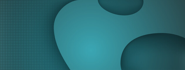 Abstract background with curved shapes and halftone dots in light blue colors