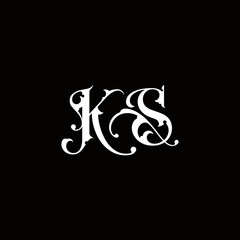 creative simple logo desigm letter KS