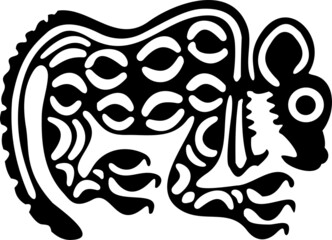 A beautiful illustration with indian symbol. Black color on a white background.