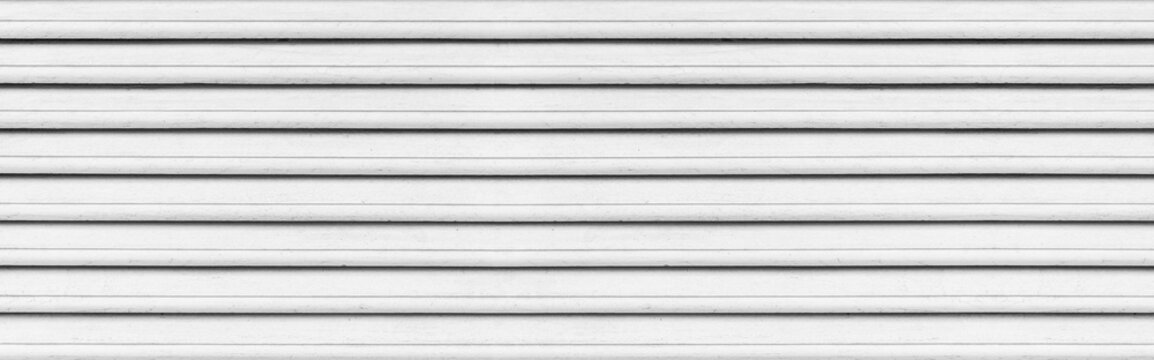 Panorama of Clean white wooden shutters pattern and background seamless