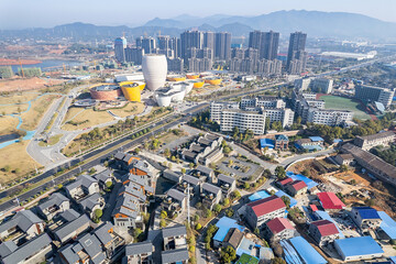 Aerial photography scenery of Liling New City, Hunan, China