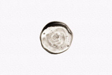 Skin care gel transparent sample drop with bubble isolated, drops collection Gel serum texture....