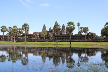 Fototapeta na wymiar 01 Dec 2021 Amazing of Angkor Wat template at Siem Reap Province, Cambodia, The best travel in asian.