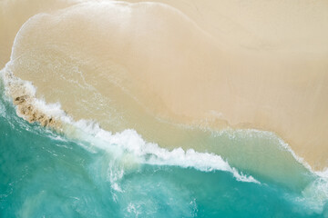 kelingking beach view from drone