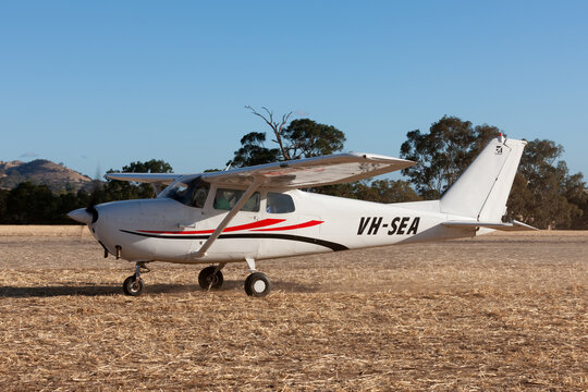 Rowland Flat, Australia - April 14, 2013: Cessna 172C Skyhawk single engine light aircraft VH-SEA.