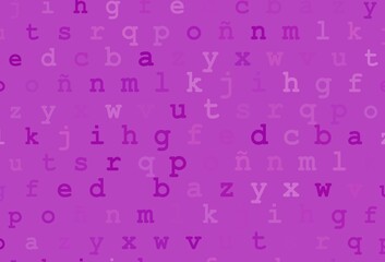 Light purple vector pattern with ABC symbols.