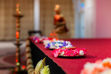 South Indian Tamil Hindu temple interiors and decorations 