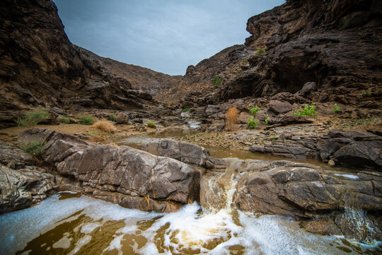 Rain On The Sarawat Mountains In The Arabian Peninsula
