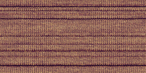Seamless fairisle knitted horizontal stripes background texture in trendy vintage earth tones. Tileable cozy classic tricot knit textile pattern. A high resolution fabric 3D rendering backdrop. - obrazy, fototapety, plakaty
