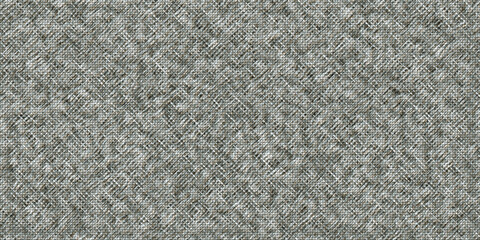 Seamless thick chunky cozy wool weave knit background texture. Tileable coarse crosshatch mottled gray boucle upholstery textile surface pattern. A high resolution fabric 3D rendering backdrop.
