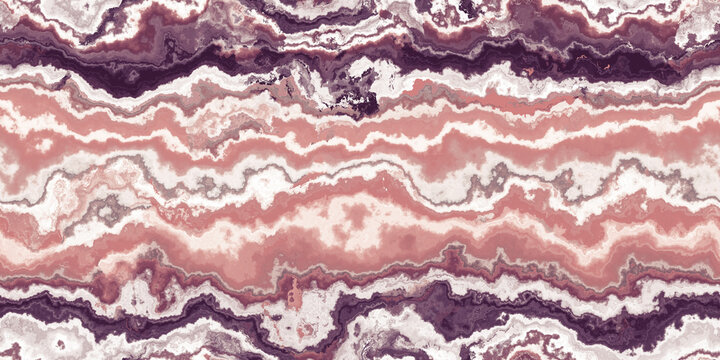 Seamless agate gem stone background texture. A beautiful tileable cut mineral marble pattern horizontal slice in boho vintage peach and pink.  A high resolution abstract crystal 3D rendering backdrop.