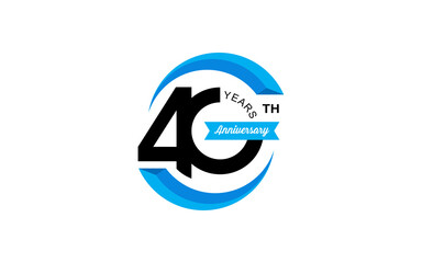 Illustration vector graphic of 40 years, Forty years celebrating anniversary logo design template