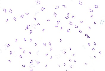 Light Purple vector texture with musical notes.