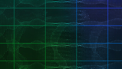 Abstract glitch art grid background image.